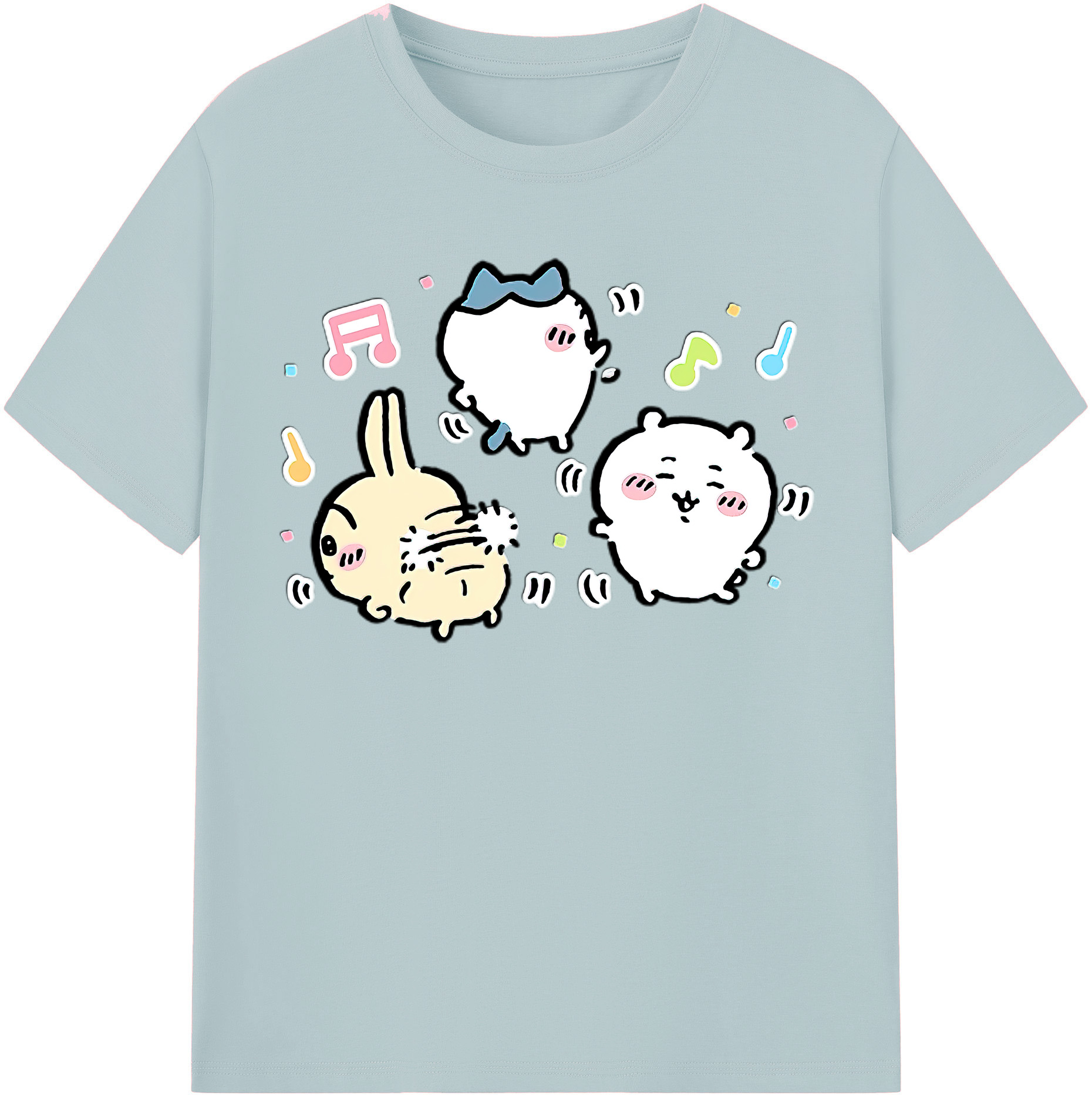 （画像用） ちいかわ うさぎ Chii-kawa usagi 綿100％半袖Tシャツ（フロントプリント）